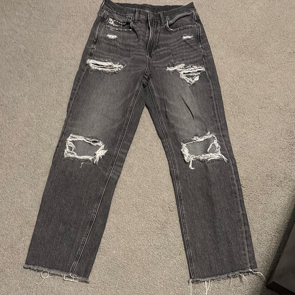 American Eagle, Distressed Gray Jeans